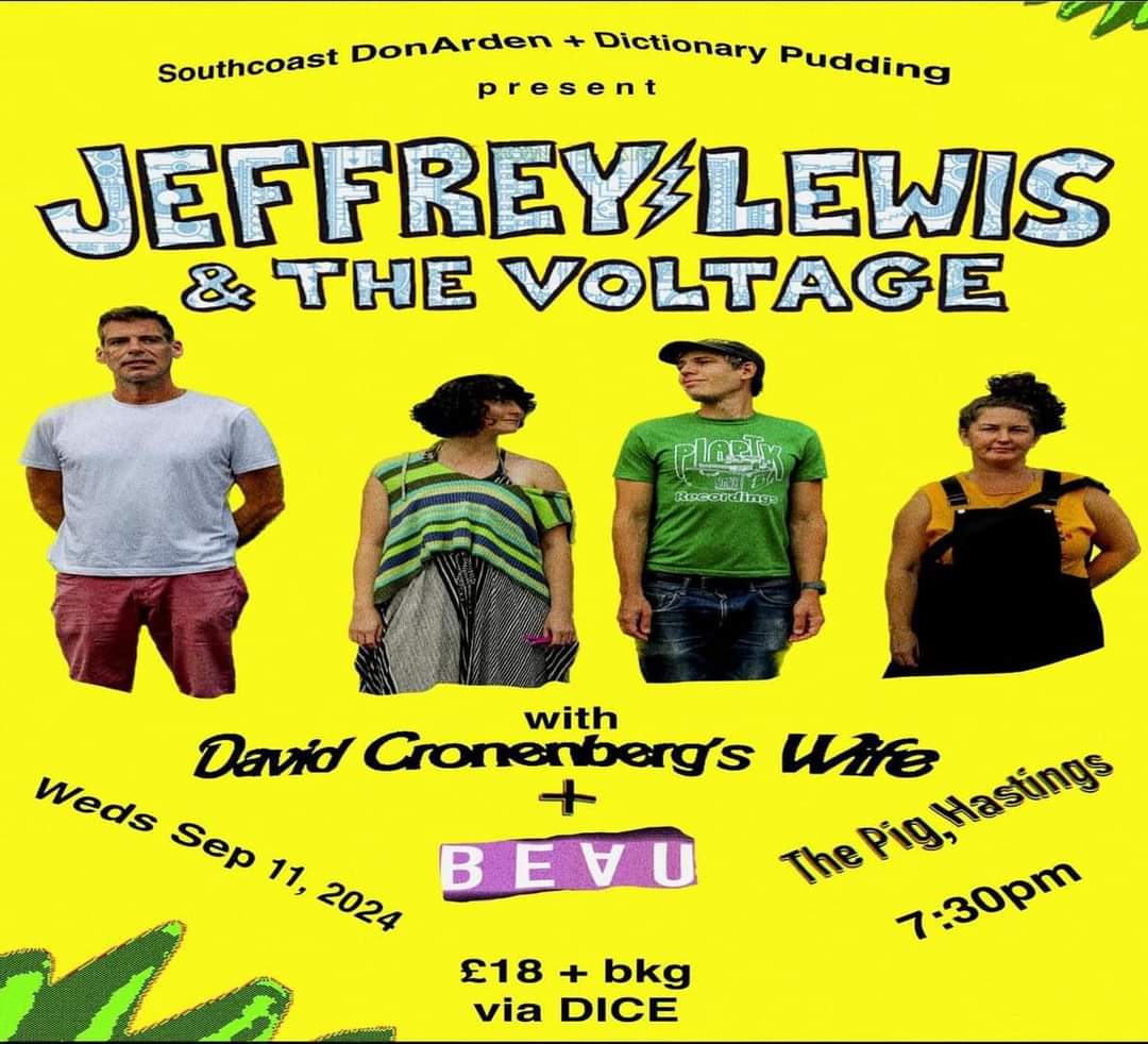 This will be good. Jeffrey Lewis &amp; The Voltage in Hastings on Wednesday night...
