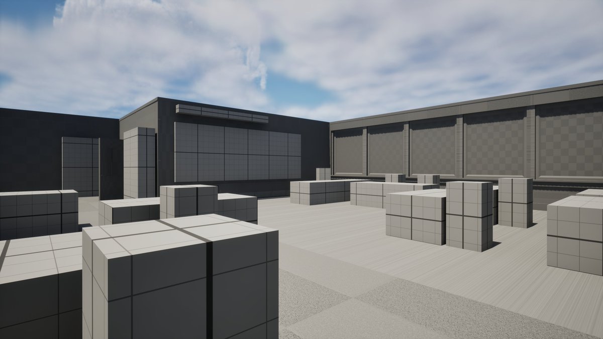 Modular blocking starts to take shape. It's so satisfying replacing UE shapes with proper modular stuff.
#WIP #environment #UnrealEngine #3D