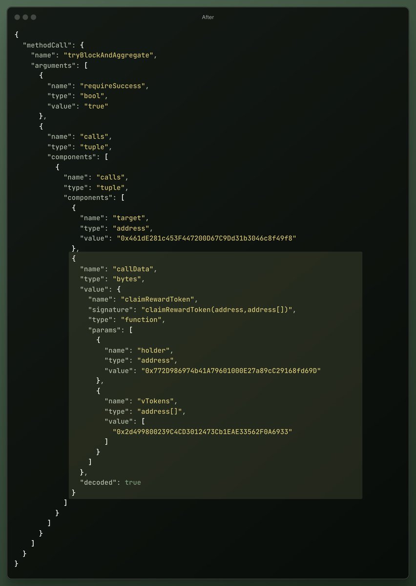 Ferossgp's tweet photo. spent some time this weekend implementing support for Multicall3 nested calldata decoding. https://t.co/OGYesoMNah