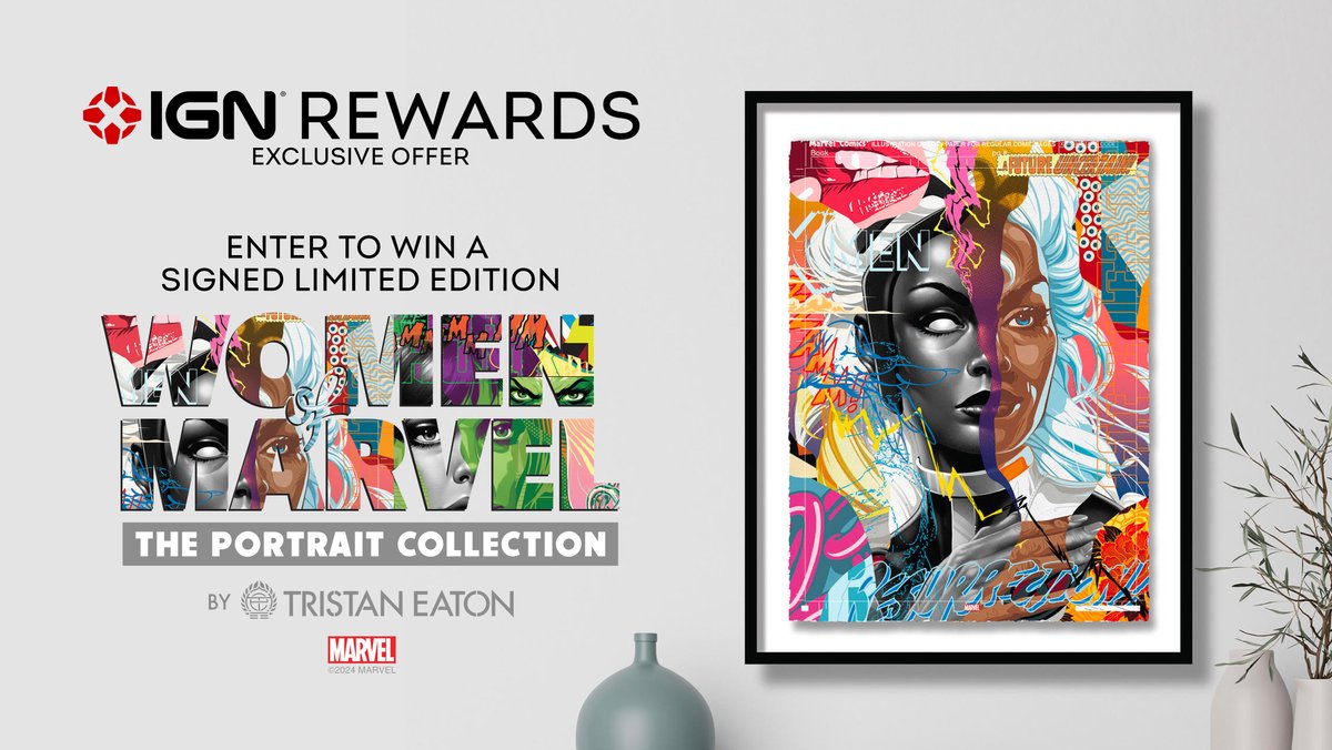 IGN readers have the chance to win a one of a kind Women of Marvel: The Portrait Collection Print by World-Renowned Artist and Muralist Tristan Eaton!

Enter to win: bit.ly/3zhb1Yk