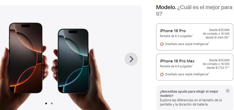 tyamhd's tweet photo. Precios para la versión iPhone 16 Pro en México🇲🇽:

iPhone 16 Pro: $25,999 la versión base 128GB
iPhone 16 Pro Max: $30,999la versión base de 256GB

Disponible en preventa a partir del 13 de septiembre 6:00 a.m. CDMX

#AppleEvent https://t.co/SFKsINun95