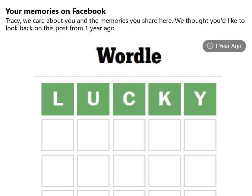 One year ago, I got the word of the day on the first try. LUCKY.

Here's to being LUCKY in your divorce and getting every single penny that you're entitled to in your settlement!

#divorce  #divorcesettlement #findmethemoney #wordle #games