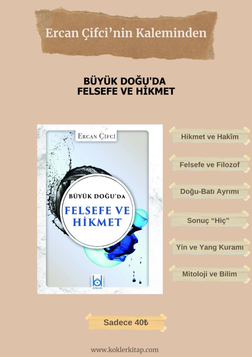 koklerkitabevi's tweet photo. Ercan Çifci @ercan1445 'nin kaleme aldığı Büyük Doğu'da Felsefe ve Hikmet adlı eseri Kökler Kitabevi'nden 40 TL'ye temin edebilirsiniz. Temin bağlantısı: https://t.co/ZpK6E7MuLJ #büyükdoğu #necipfazılkısakürek #hikmet #felsefe #kitap https://t.co/GgAMLwUFYk