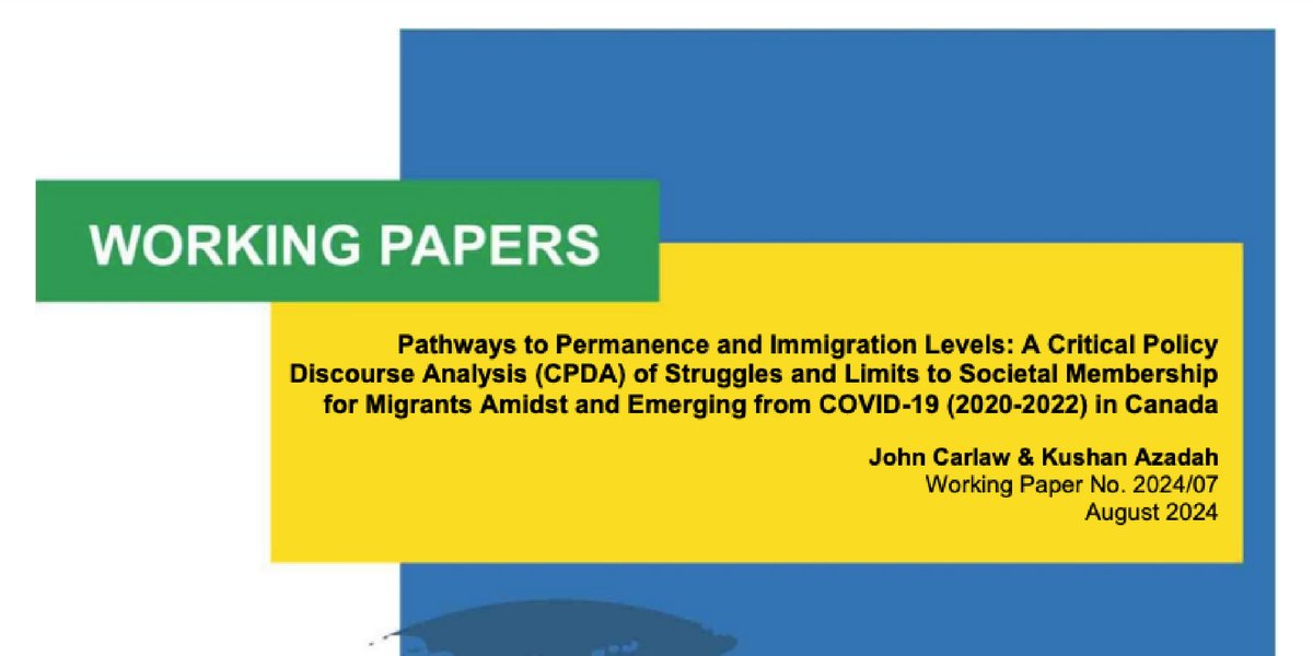 New #WorkingPaper: Asst Prof. and Research Affiliate <a href="/john_carlaw/">John Carlaw</a> with <a href="/cercmigration/">CERC Migration</a> Researcher <a href="/kushanazadah/">Kushan Azadah</a> examined the widening gap between policy discourse and the actual structural change to date of permanent immigration levels. torontomu.ca/content/dam/ce…