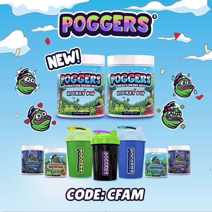 ⚠ATTENTION!!!⚠
We Have Just Accepted Our SECOND Brand Deal in the Past 2 Weeks! I am Proud to Announce that the C FAM is NOW Partnered with @DrinkPOGGERS 🐸💚

They are a Lifestyle Brand Offering ⚡️ Energy and Sleep Drink Mixes That are Nutritious &amp; Delicious! #DrinkPoggers