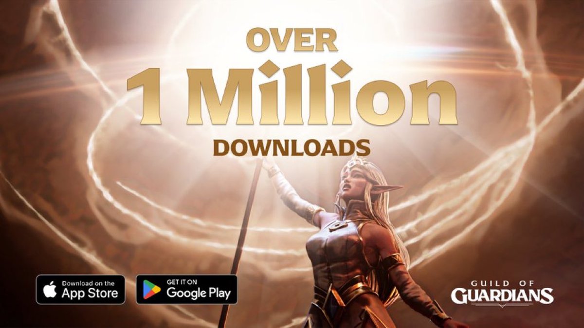 Over 1 million download for Guild of Guardians. 

Over 1 million Guardians banishing the Dread.