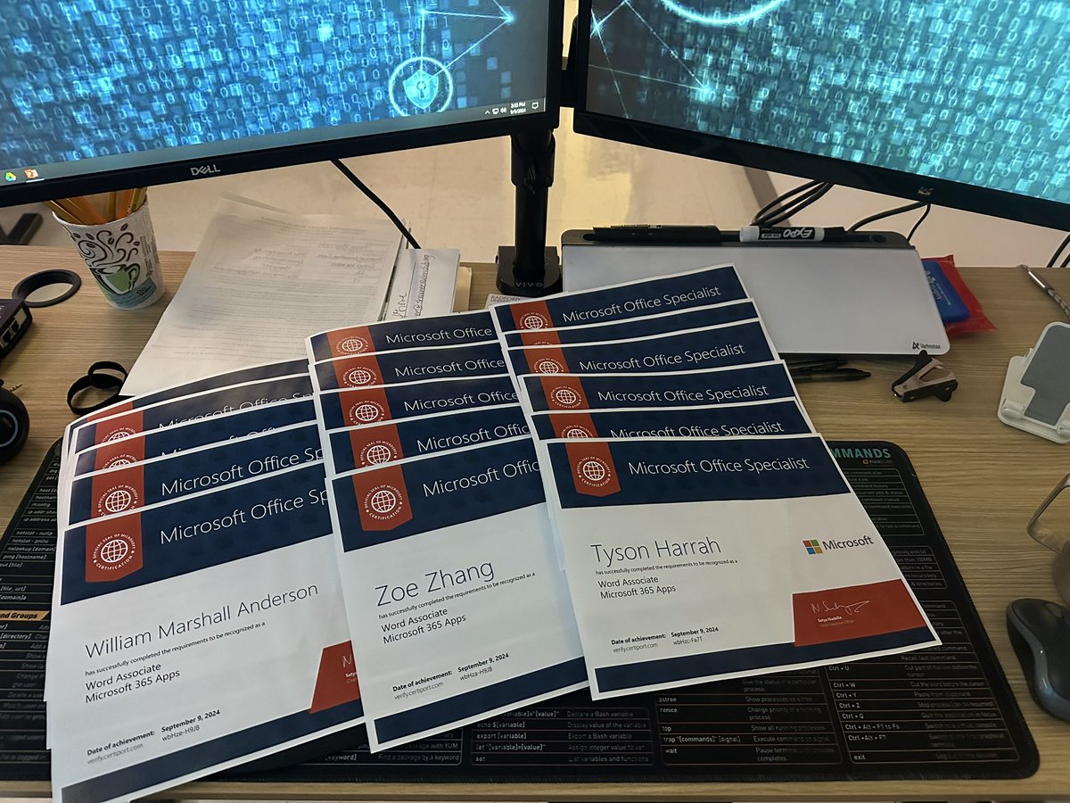 CoachJayMathis's tweet image. And then some days you have twenty students get Microsoft Office Specialist certified in Word 365! Such a huge confidence booster for these kids and GREAT for the resume! Have a few more testing this week and they will all do awesome. I love this job!  #microsoft
