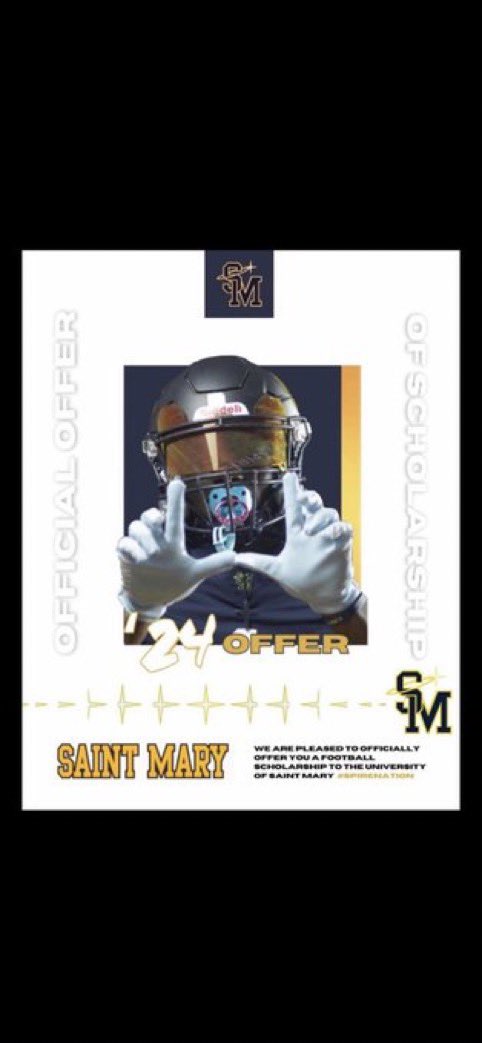 Blessed to receive an offer to play football at the University of Saint Mary!