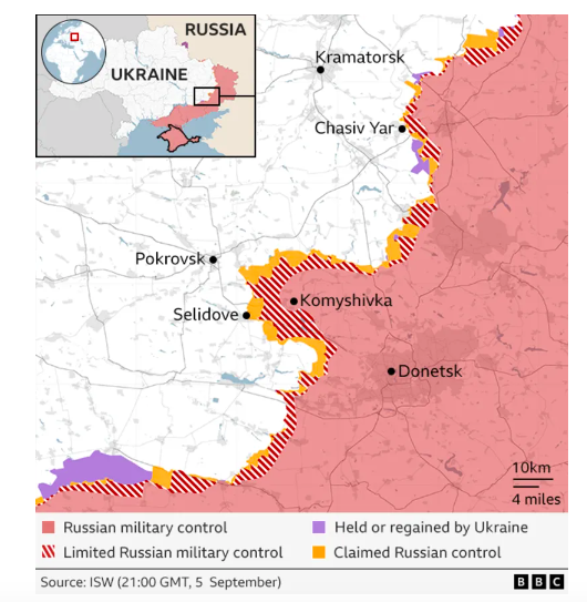 asthana_shashi's tweet photo. #Russian front line is < 8km frm #Pokrovsk, key transportation hub. If it falls, Russians will cut off 1 of main supply routes in #Donetz, may force #Ukrainian retreat from #ChasivYar resulting loss of almost entire #Donetsk, 1 of Russian aim.
https://t.co/OxtdMZDecg https://t.co/jcJvnl8bF2