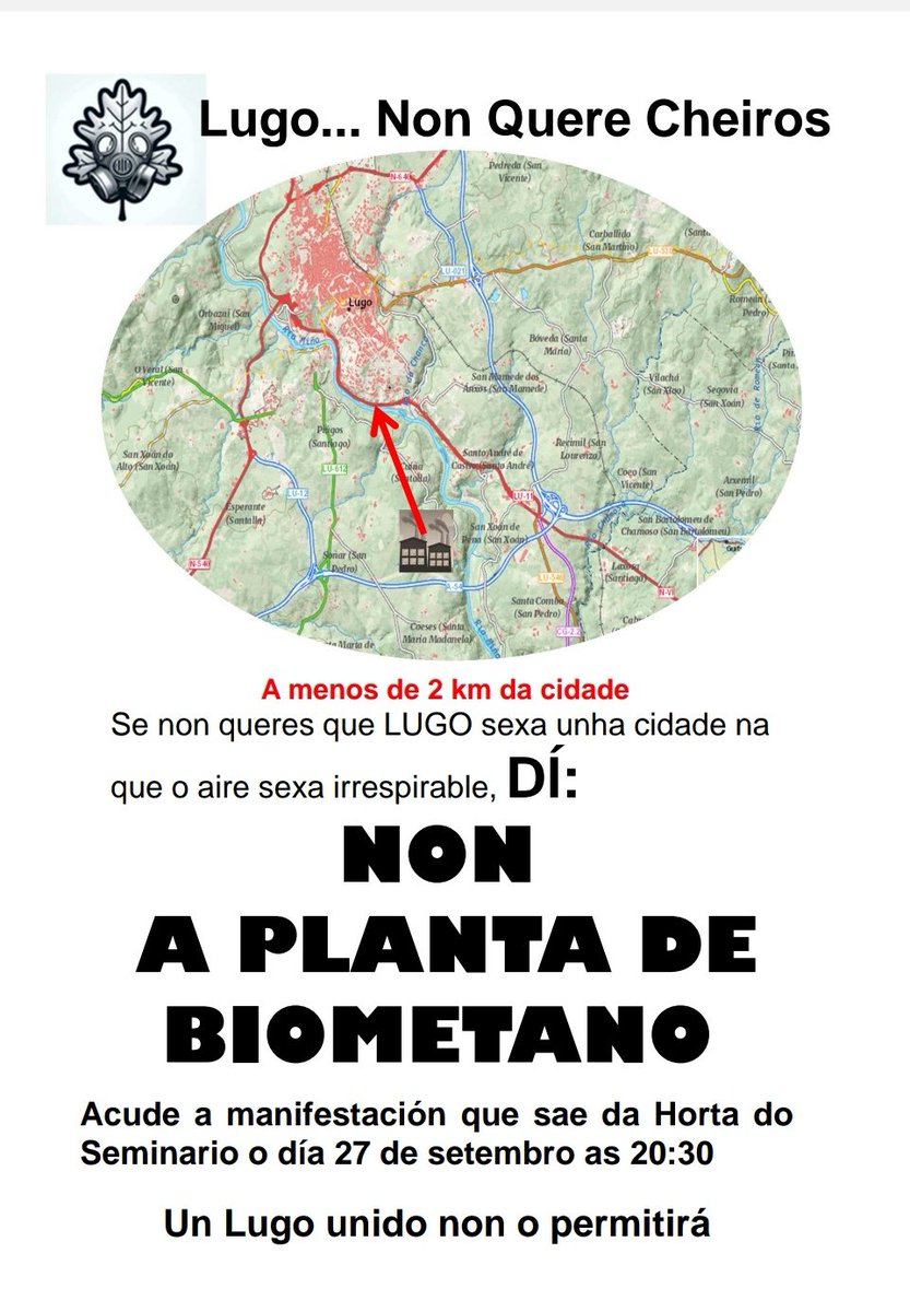 O que sorprende é que a <a href="/Xunta/">Xunta de Galicia</a> non o teña paralizado xá, tras recibir unhas 10.000 alegacións, informe en contra da @CHMS e tamén do seu propio Departamento de Saúde.
Somos conscentes de que só traería prexuizos para o noso Concello.
Apoiamos e animamos a participar no #Lugo27S💪🏼
