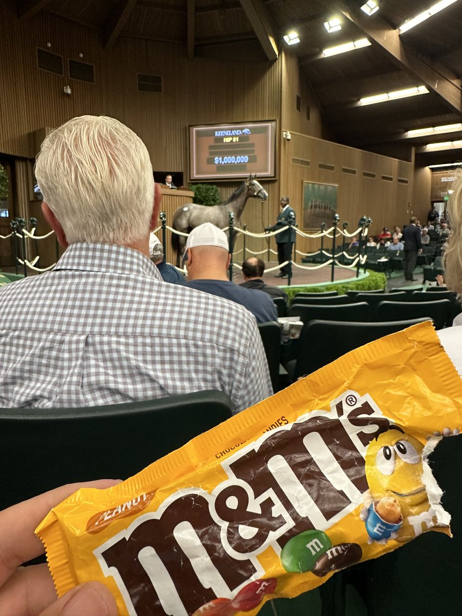 RonMoquett's tweet photo. First day of Book 1 @keeneland September sale and I made my 1st purchase… #iloveM&M’s https://t.co/g2cGSQhIjW