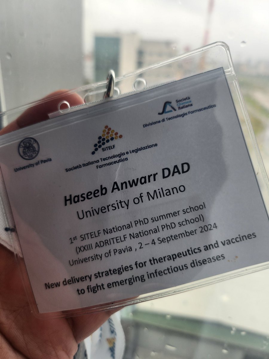 HaseebAnwarDaad's tweet photo. Excellent SITELF PhD summer school in the University of Pavia on drug delivery. It was a pleasure to connect and exchange ideas with fellow researchers. Thanks to SITELF organisers.
#SITELF #Pavia https://t.co/VE1xL5YURL