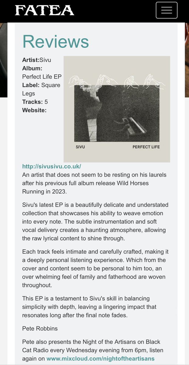 Thank you <a href="/Fatea_Magazine/">Fatea</a> for the lovely review of the new EP 🙏 fatea-records.co.uk/magazine/revie…?