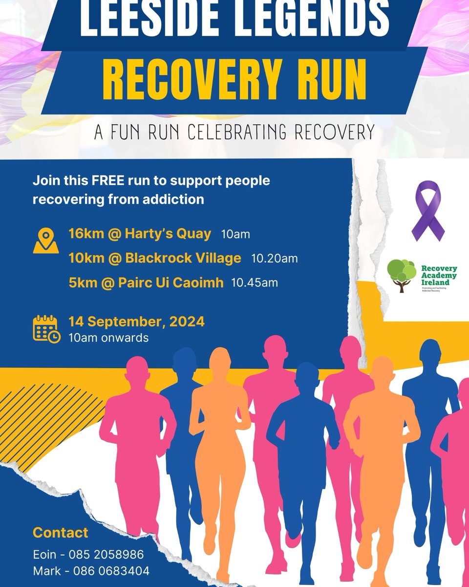 Mark Wright (@markwright087) on Twitter photo The Leeside, Cork City recovery run is taking place this Saturday.
Make sure to register with the link attahced below:
forms.office.com/Pages/Response…
#recovery #community #socialinclusion <a href="/cldatf/">Cork Drug & Alcohol Task Force</a> <a href="/amyroche36/">Amy Roche</a> <a href="/Cork_Alliance/">Cork Alliance Centre</a> <a href="/KieranO33406345/">Kieran O Connell</a> <a href="/CoolmineTC/">Coolmine</a> <a href="/Cork_Simon/">Cork Simon Community</a> <a href="/IreRecoveryAcad/">RecoveryAcademyIre</a> The Leeside, Cork City recovery run is taking place this Saturday.
Make sure to register with the link attahced below:
forms.office.com/Pages/Response…
#recovery #community #socialinclusion <a href="/cldatf/">Cork Drug & Alcohol Task Force</a> <a href="/amyroche36/">Amy Roche</a> <a href="/Cork_Alliance/">Cork Alliance Centre</a> <a href="/KieranO33406345/">Kieran O Connell</a> <a href="/CoolmineTC/">Coolmine</a> <a href="/Cork_Simon/">Cork Simon Community</a> <a href="/IreRecoveryAcad/">RecoveryAcademyIre</a>
