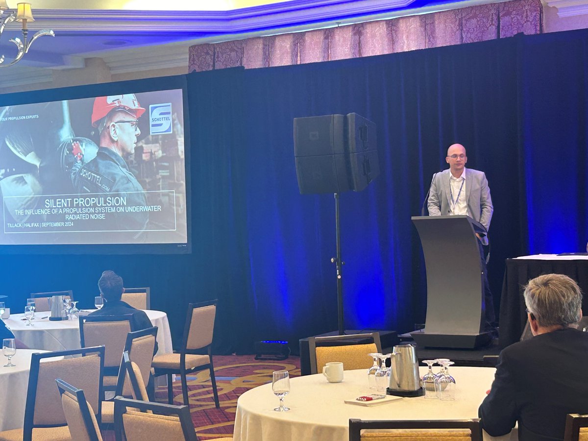 Thorsten Tillack (<a href="/SCHOTTELGroup/">SCHOTTEL</a>) discusses "Silent Propulsion - The influence of a propulsion system on Underwater Radiated  Noise" at #cdnferry2024