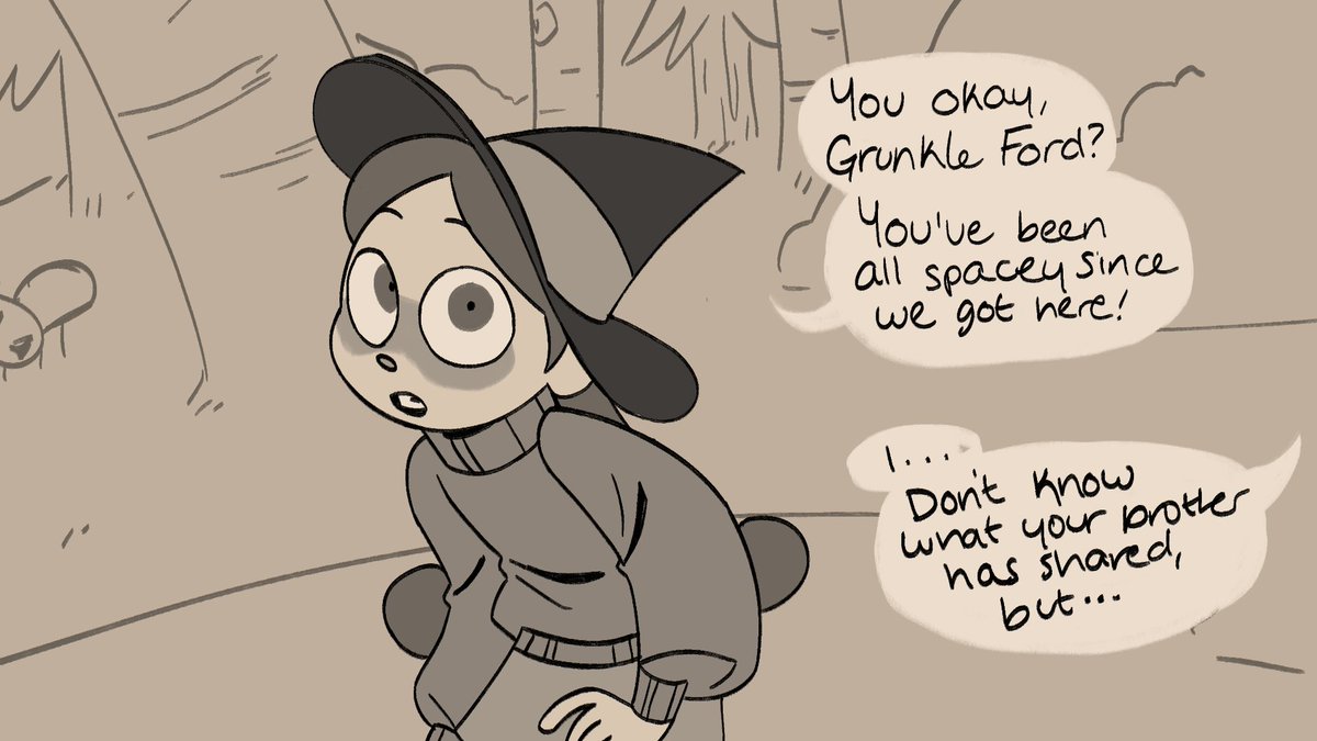 pastelstarstuff's tweet image. (1/2)
okay okay this is a comic i drew back in august but never posted cuz i couldn't figure out the dialogue so im SORRY that is WEIRD and CLUNKY i just wanted to draw mabel and ford bonding and ford trusting mabel enough to tell her stuff

#gravityfalls #thebookofbill