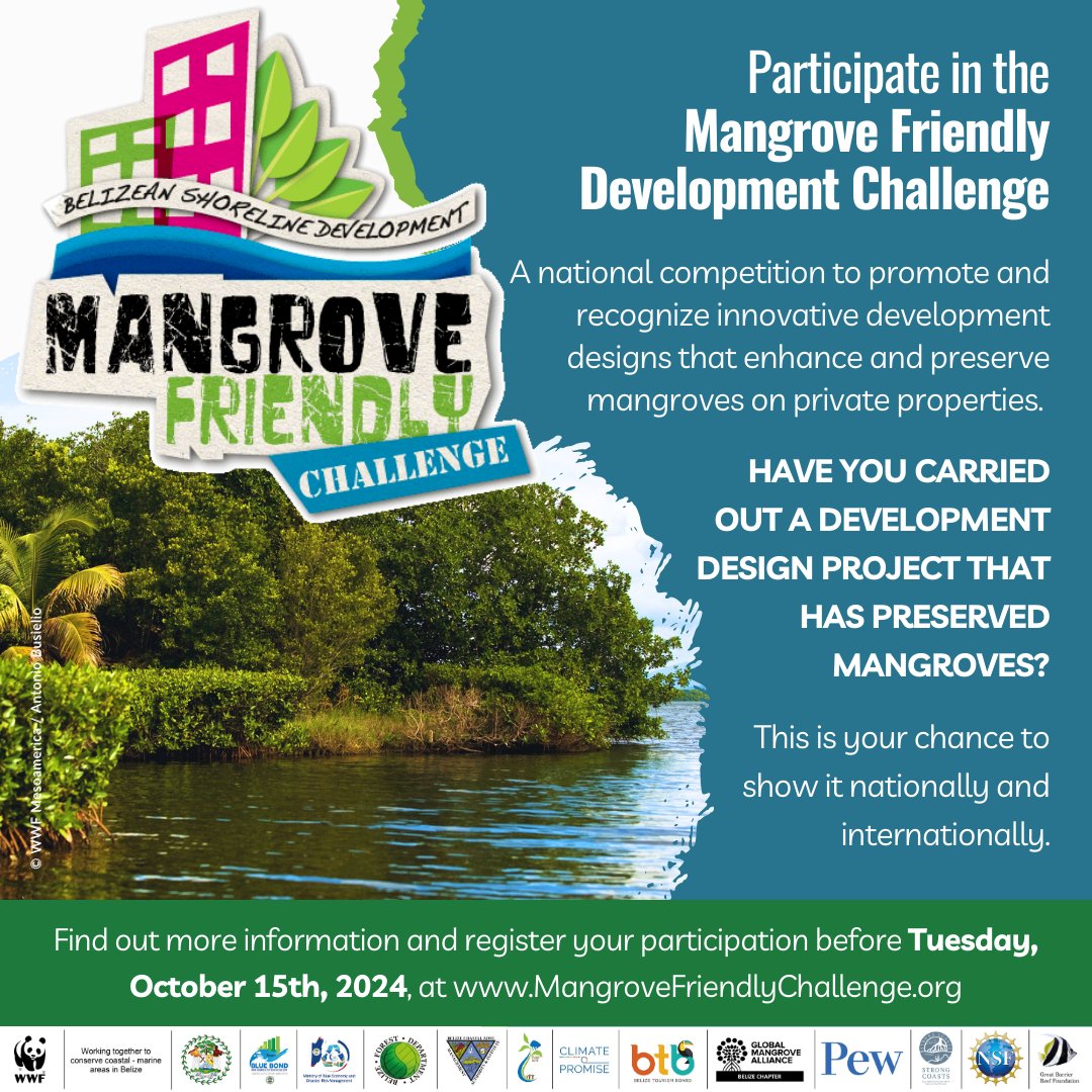 📢 Have you carried out a development design project that has preserved mangroves? 🌿

Be a part of the Mangrove Friendly Development Challenge 🏅 by submitting your results before October 15th 🔗👇
mangrovefriendlychallenge.org