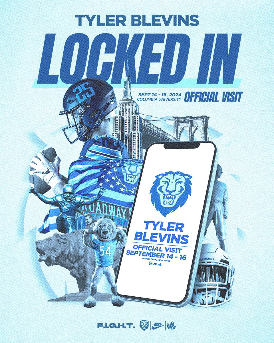 Tyler Blevins (@tyblev76) on Twitter photo Let’s go! Can’t wait to go on my official visit to <a href="/CULionsFB/">Columbia Football</a> from the 14th-16th!! Thank you <a href="/Coach_Poppe/">Jonathan Poppe</a> for the invite.
<a href="/JonathanWholley/">Coach Jon Wholley</a> <a href="/CoachRonquillo/">Jason Ronquillo</a> Let’s go! Can’t wait to go on my official visit to <a href="/CULionsFB/">Columbia Football</a> from the 14th-16th!! Thank you <a href="/Coach_Poppe/">Jonathan Poppe</a> for the invite.
<a href="/JonathanWholley/">Coach Jon Wholley</a> <a href="/CoachRonquillo/">Jason Ronquillo</a>