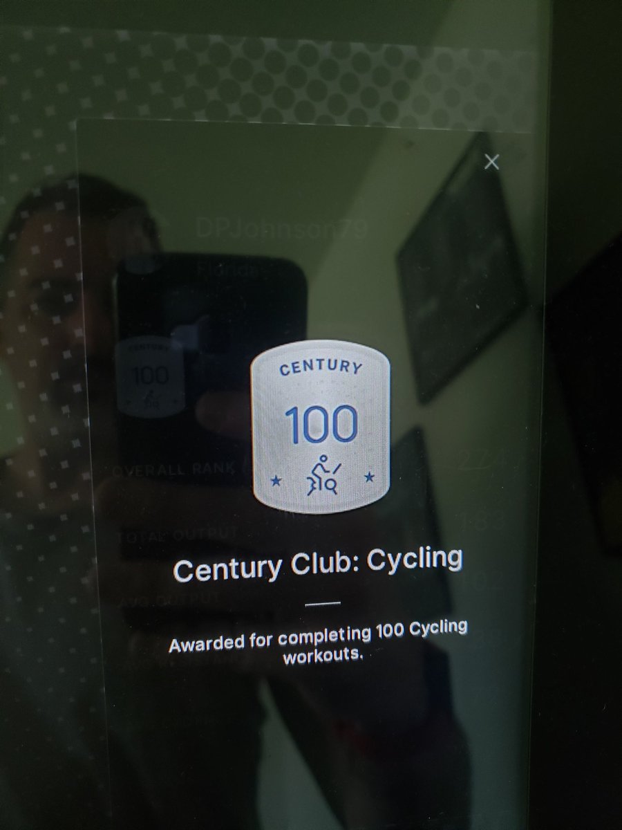 DPJohnson79's tweet image. Feels great to have achieved this today. 100 @onepeloton cycling classes = completed!

On to the next 100... and beyond.
