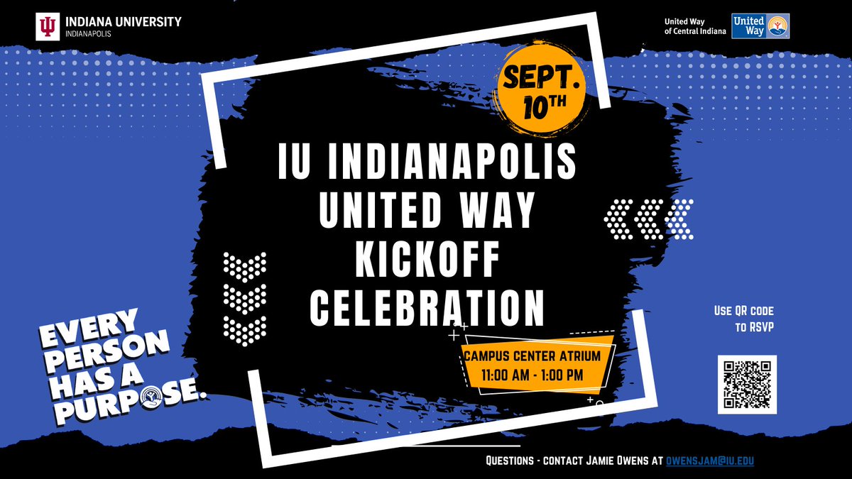 IUIndyUWay's tweet photo. Join us tomorrow for the IU Indianapolis United Way Kickoff Celebration from 11am - 1pm in the campus center atrium. https://t.co/BfiXDhNXLl