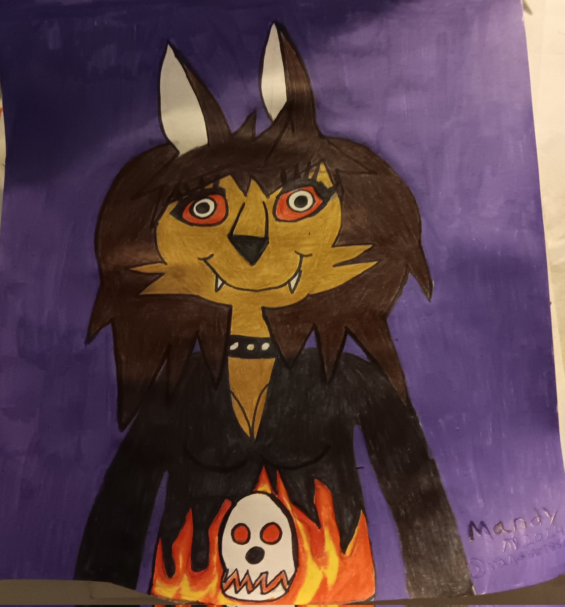 Mandyart8504's tweet photo. Draw myself as a hell hound. I think it came out cute, use markers, and color pencil on it #HelluvaBoss #HelluvaBossFanart #HelluvaBossOC #HelluvabossOcFanart #HelluvaBossHellhounds #HelluvaBossdrawing #Hellhoundoc https://t.co/vdbuFIdFr7