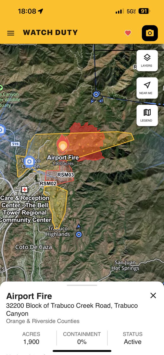 OC_Scanner's tweet photo. Your 6pm SoCal wildfire update 

#LineFire is up to 23,714 acres with a 3% containment. Multiple Evac orders are still in place 

#BridgeFire is up to 3,000 acres with 0% containment. Evac orders are in place 

#AirportFire is nearing 2,000 acres with 0% containment, Evac orders https://t.co/m680nxOFPZ