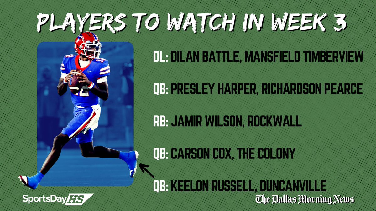 As #txhsfb season rolls on to Week 3, here's 10 players to watch this week, including some big-time SEC commits👀🏈

Link for full breakdown: dallasnews.com/high-school-sp…