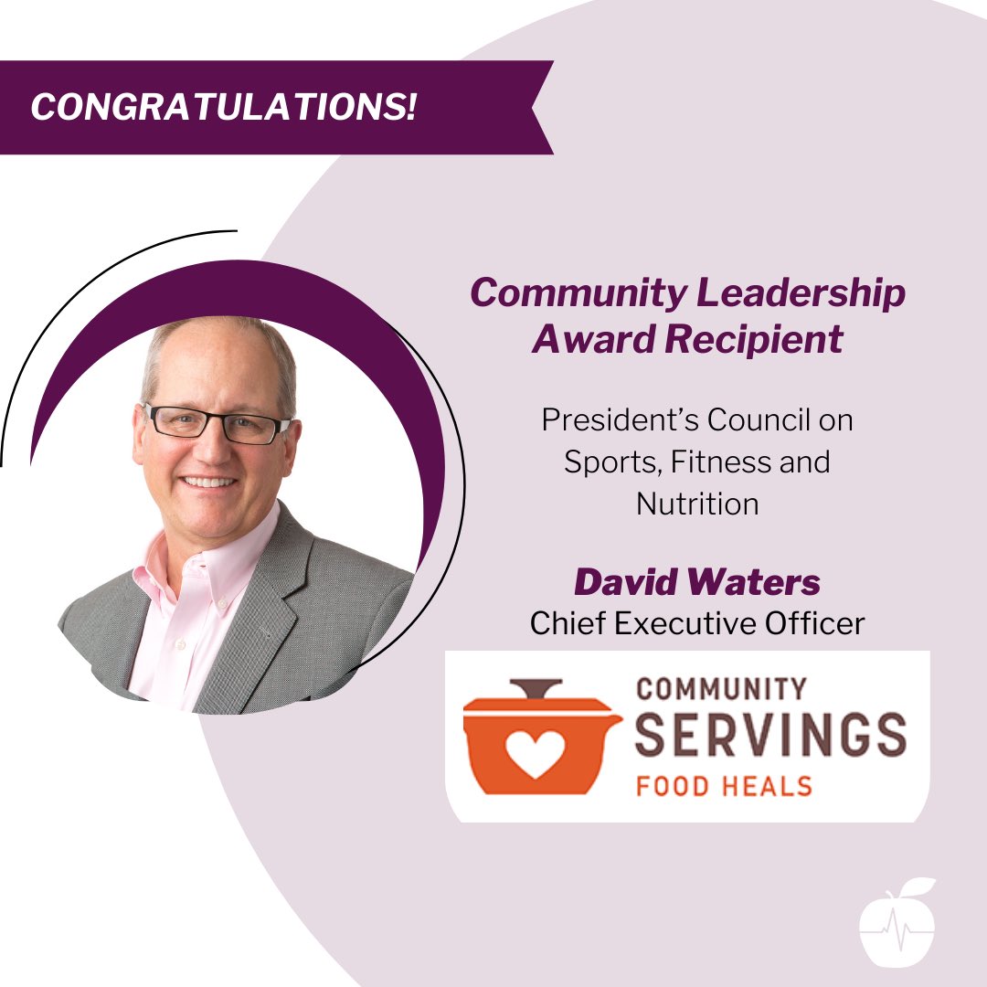 Food is Medicine Coalition (@fimcoalition) on Twitter photo Congratulations to David Waters, CEO of <a href="/communityserv/">Community Servings</a>, on being awarded a Community Leadership Award from the President’s Council on Sports, Fitness and Nutrition!
🎉 Please join us in congratulating David on this well-deserved award! Congratulations to David Waters, CEO of <a href="/communityserv/">Community Servings</a>, on being awarded a Community Leadership Award from the President’s Council on Sports, Fitness and Nutrition!
🎉 Please join us in congratulating David on this well-deserved award!
