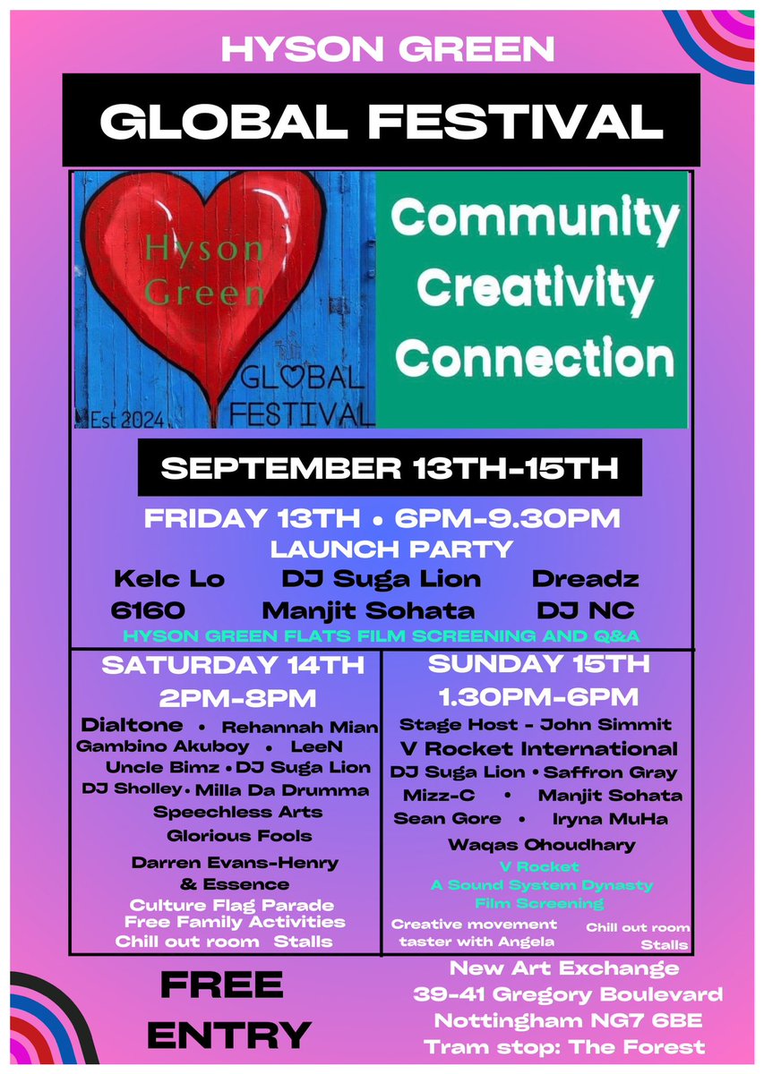 This Friday,Sat &amp; Sunday at @newartexchange Free entry! instagram.com/hysongreenglob… <a href="/Rastarella/">Rastarella L Falade - Cultural Vibrations</a> RP <a href="/NottsCulture/">NottsCulture</a> <a href="/nottm_events/">What's On Nottingham</a> <a href="/HockleyHustle/">Hockley Hustle</a> @NottmCommunity <a href="/NottsRefugee/">Nottingham Refugee Forum</a> <a href="/nottslive/">NottinghamshireLive</a>