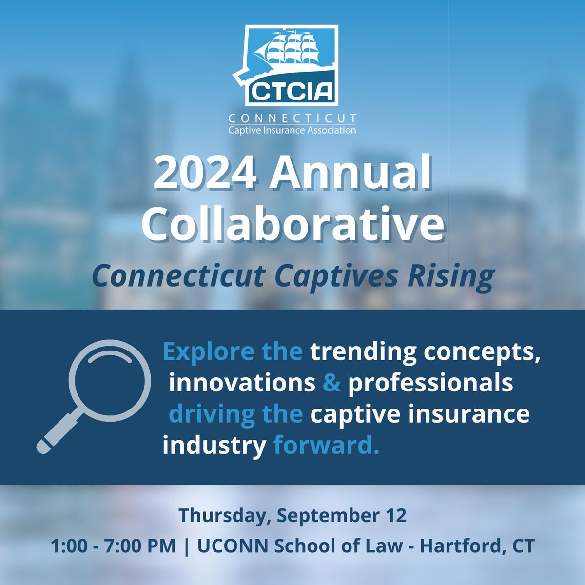 CTCaptives's tweet photo. Reignite your passion for #CaptiveInsurance at the 2024 Collaborative! 

From captivating discussions to prime networking opportunities, the afternoon will highlight the trends &amp; professionals paving the way to the future of captive insurance. 🔍 

➡️ https://t.co/NQlVL7AoW2. https://t.co/hcqs5ckIqM