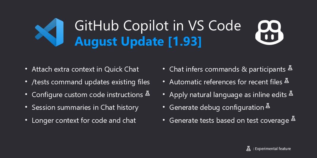 code's tweet image. 📣 The new @code release has the latest and greatest GitHub Copilot updates. Let&apos;s check them out… 🧵