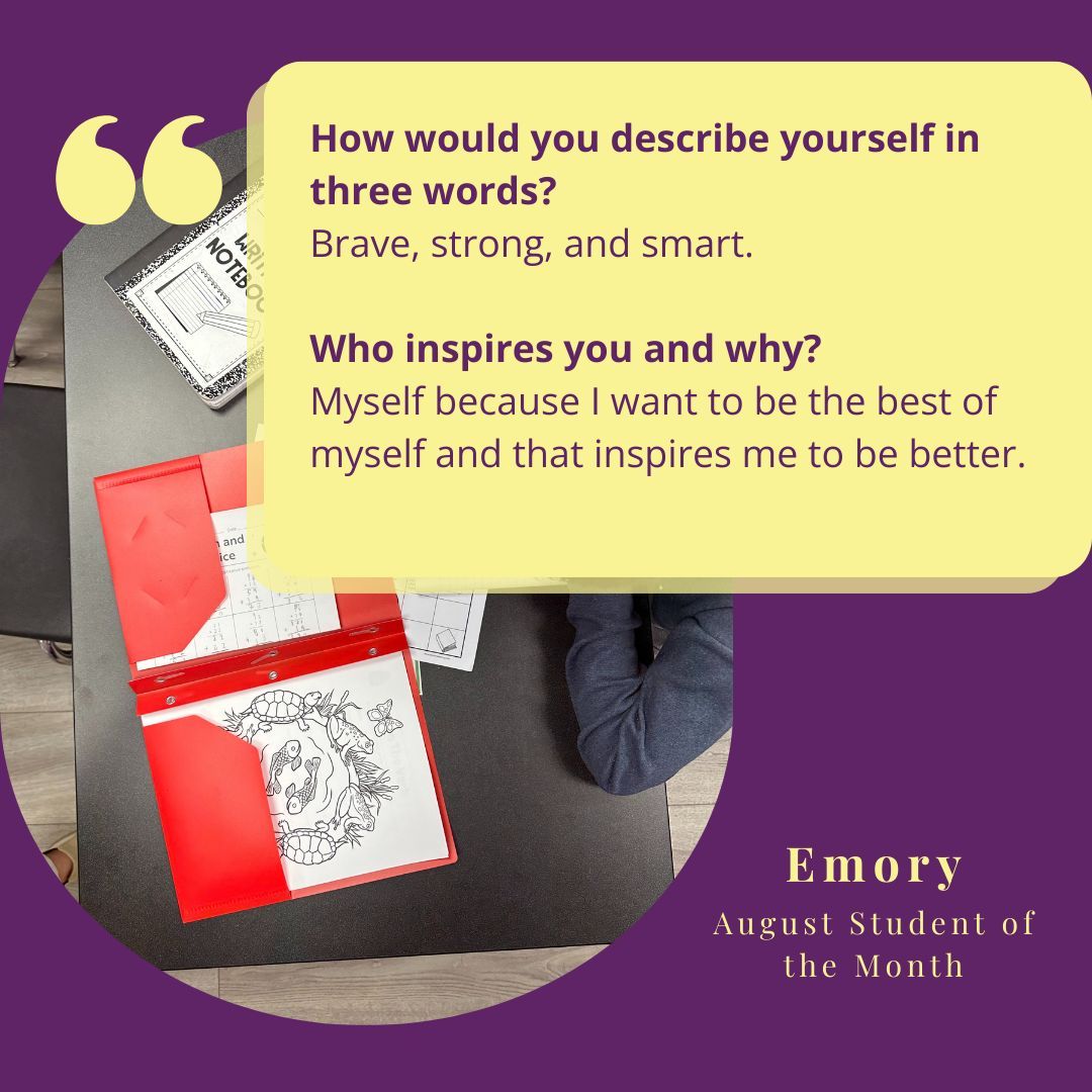 We love hearing about what inspires our students. They are truly incredible!  👏 ✏️ #motivationmonday #backtoschool #studentofthemonth #learning #inspiration