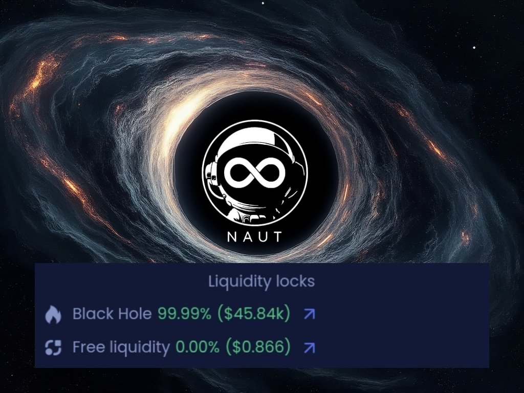 Trust is good, but removing the need for it is better.

Today, we sent our entire $NAUT liquidity pool to the Black Hole address on <a href="/ICPSwap/">ICPSwap #DFINITY</a>, ensuring liquidity is guaranteed forever. 👨‍🚀

See here: app.icpswap.com/swap/pro?input…

#ICP #DEX #memecoin