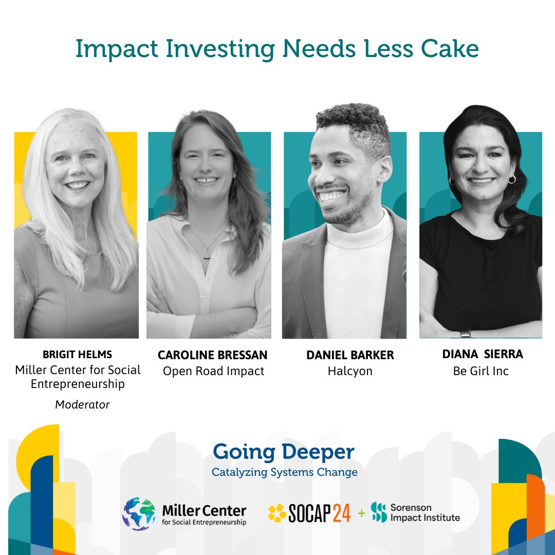 Miller Center for Social Entrepreneurship (@millersocent) on Twitter photo Join us at #SOCAP24 for our interactive workshop as we dive into innovative financing tools designed to close the $1.1 trillion funding gap for social enterprises.
<a href="/OpenRoadTweets/">Open Road Alliance</a> <a href="/HalcyonInspires/">Halcyon</a> <a href="/BeGirlOrg/">Be Girl</a> <a href="/helmshart/">Brigit Helms</a> Join us at #SOCAP24 for our interactive workshop as we dive into innovative financing tools designed to close the $1.1 trillion funding gap for social enterprises.
<a href="/OpenRoadTweets/">Open Road Alliance</a> <a href="/HalcyonInspires/">Halcyon</a> <a href="/BeGirlOrg/">Be Girl</a> <a href="/helmshart/">Brigit Helms</a>