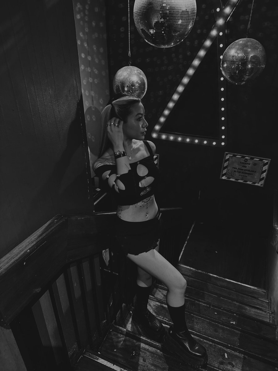 Stepping into the spotlight, what’s your vibe tonight?  ✨🖤
 #NightVibes #DiscoDreams