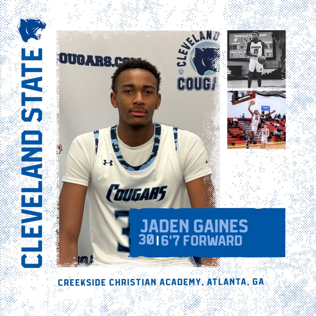 Cougar Nation, help us welcome 6’7 Soph. F Jaden Gaines!! (<a href="/yoojaaden/">jaden gaines</a>) Serious Length (7ft Wingspan) &amp; Athleticism // Nice Handle &amp; Vision for Size // JUCO Transfer // Looking to have breakout year!! #WATCHYAHEAD #ATL #GOCOUGARS 🔵⚪️🔵