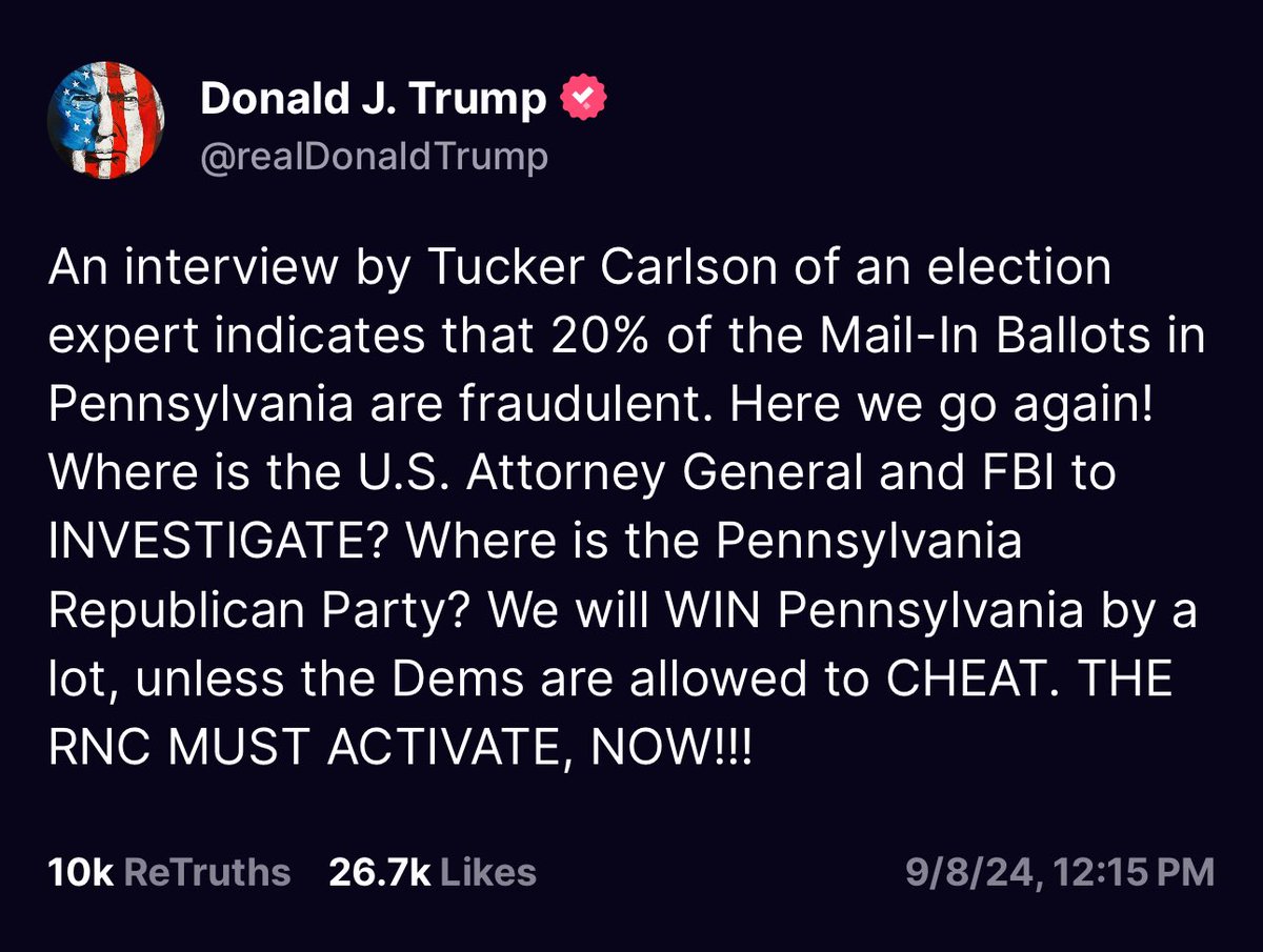 According to Data from The US Social Security Administration Website, HAVV
‌
1,632,111 people in Pennsylvania have attempted to register to vote WITHOUT ID just in 2024

48,330 people in Pennsylvania have attempted to register to vote WITHOUT ID JUST THIS PAST WEEK

It’s RIGGED