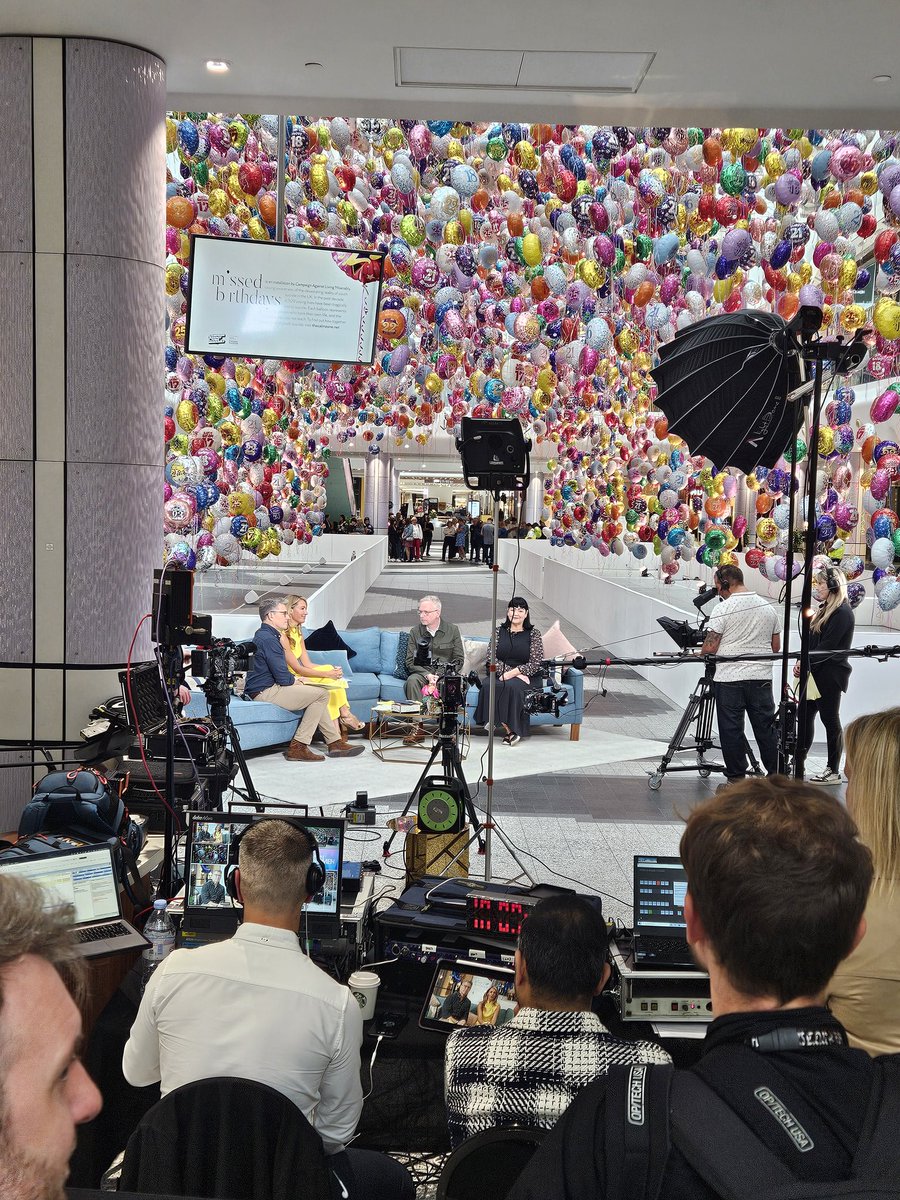 Thank you <a href="/benshephard/">Ben Shephard</a> and <a href="/catdeeley/">Cat Deeley</a> <a href="/ITVX/">ITVX</a> for your coverage of <a href="/calm/">Calm</a> @theCALMzon's deeply moving installation <a href="/westfieldlondon/">Westfield London</a> where each of the 6,929 young people who took their lives in the last decade are repesented by birthday balloons. 🎂 🥹 Please visit in memory.