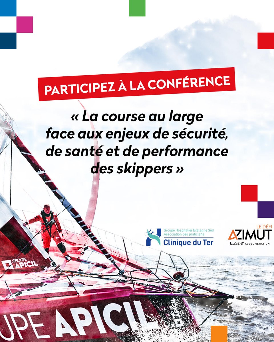 ImocaGS's tweet image. "La course au large face aux enjeux de la sécurité, de santé de de performance des skippers" 

📍Rdv le 10 septembre, à 15h00, à la Cité de la voile (Lorient)

Pour vous inscrire 👉 my.weezevent.com/s%C3%A9curit%C…

#APICIL #DamienSeguin #VendéeGlobe #IMOCA