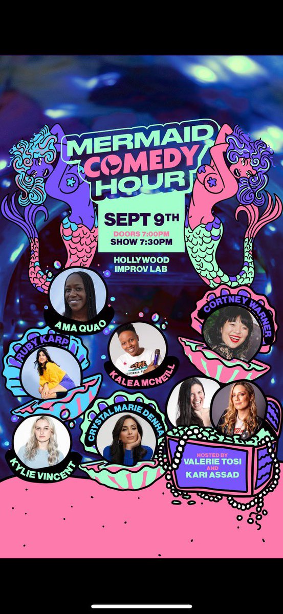 TONIGHT! 🧜🏼‍♀️🧜🏼‍♀️🧜🏼‍♀️

Beat the heat w your favorite mermaids at 7:30pm at the <a href="/HollywoodImprov/">Hollywood Improv</a>. This rockin’ lineup will melt your heart. Snag the last tickets asap!

ticketweb.com/event/mermaid-…
