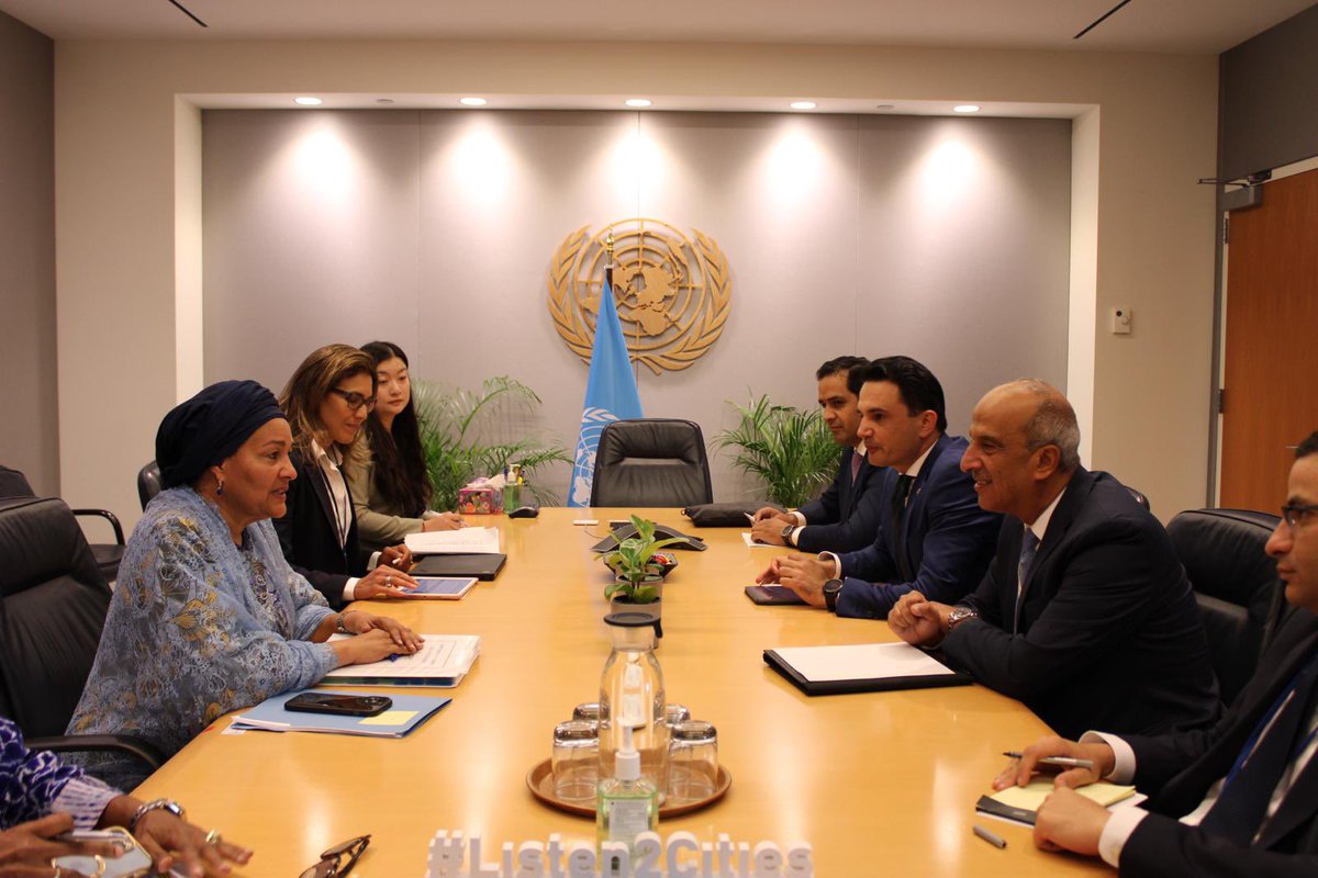 TajikistanPRUN's tweet image. #Today together w/ Amb. Osama Abdelkhalek @EgyptPRNewYork, we had an opportunity 2 exchange views with/DSG @AminaJMohammed on the implementation of the outcomes of #UN2023WaterConference, including the importance of sharing experiences &amp;amp; learning from each other to achieve SDG6.
