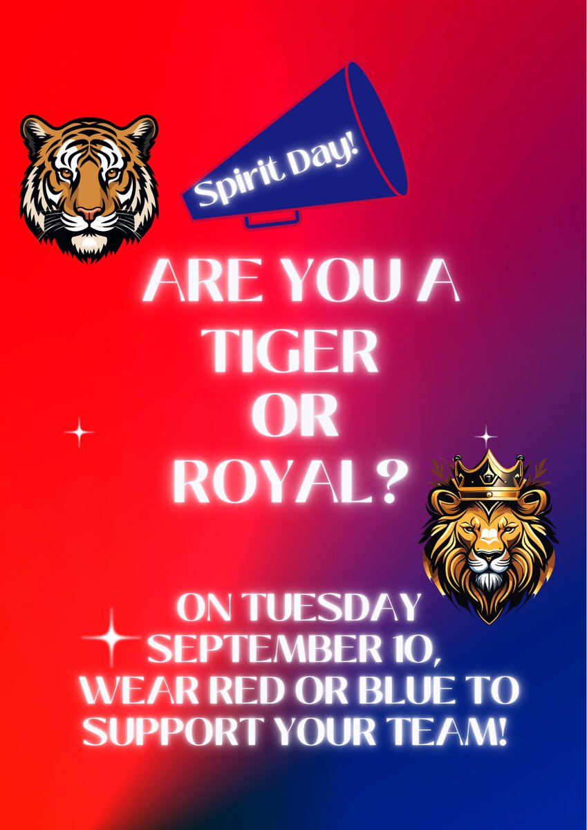 FJHChargers's tweet image. Happy Mudsock week! Tomorrow is a SPIRIT DAY! Show your pride by wearing RED or BLUE! ‼️🌀🛑🧢🦁🐯