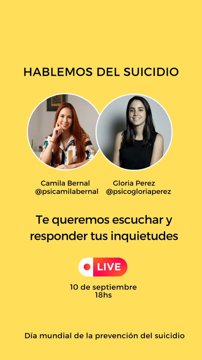 Mañana tendremos un vivo en donde estaremos respondiendo todas sus preguntas sobre este tema tan importante.

Unite mañana a mi perfil @psicamilabernal en Ig 💛💛
.
.
Comparti este post