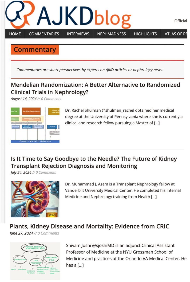 AJKD (@ajkdonline) on Twitter photo Catch up on these commentaries on the #AJKDBlog:
buff.ly/4cidr7w
-Mendelian Randomization: A Better Alternative to RCTs in Nephrology? <a href="/shulman_rachel/">Rachel Shulman</a>
-The Future of Kidney Transplant Rejection Diagnosis and Monitoring
-Plants, Kidney Disease, and Mortality @sjoshiMD Catch up on these commentaries on the #AJKDBlog:
buff.ly/4cidr7w
-Mendelian Randomization: A Better Alternative to RCTs in Nephrology? <a href="/shulman_rachel/">Rachel Shulman</a>
-The Future of Kidney Transplant Rejection Diagnosis and Monitoring
-Plants, Kidney Disease, and Mortality @sjoshiMD
