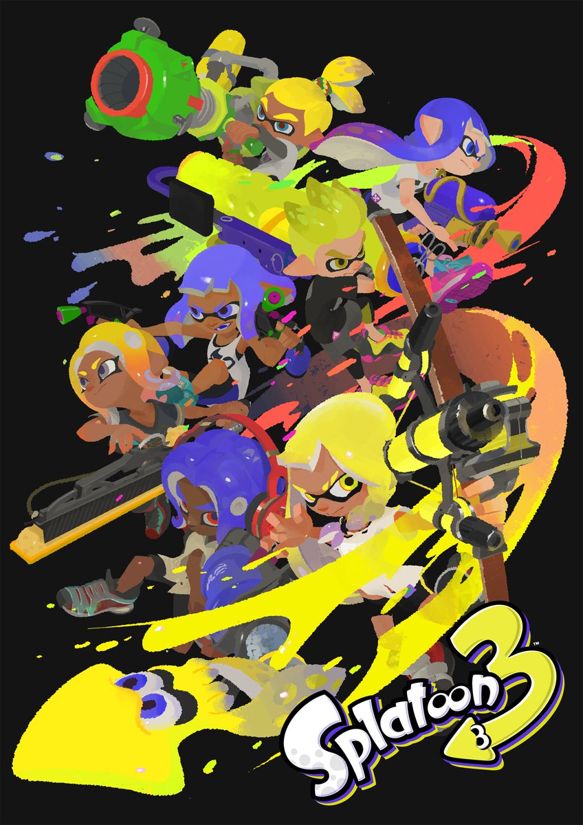octolychee's tweet photo. something REALLY cool i noticed about this poster, these are promokids from the previous games!! hello john!!! hello kaori!! hello surume!! hello cuttlefrsh!! hello patricia!! i love you guys!! https://t.co/WFn4zkUpy4