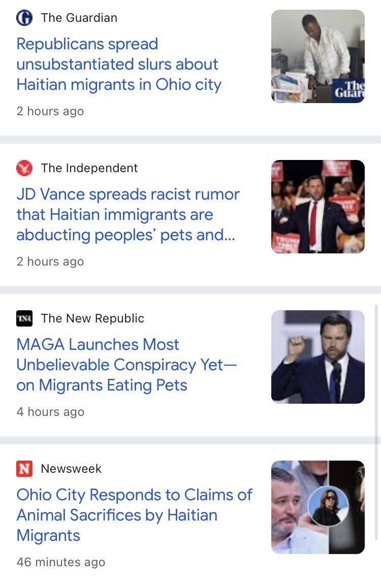 EndWokeness's tweet photo. We're at the "It's Not Happening" phase of the Haitian pet-eating story.

"It's Good That It's Happening" is next. https://t.co/19nKEF6I3c