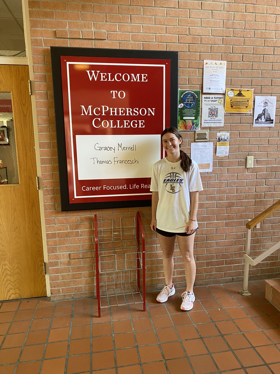 Gracey Merrell (@graceymerrell) on Twitter photo Had a great visit at <a href="/Mac_College/">McPherson College</a>! Thank you to <a href="/Coach_Nic_/">Josh Nichols</a> and <a href="/BelRaimondi/">Bela Raimondi</a> for the offer!
<a href="/lbkchrgrlbball/">Lubbock Christian Lady Eagle Basketball</a> <a href="/CoachCrow_LCHS/">Brad Crow</a> Had a great visit at <a href="/Mac_College/">McPherson College</a>! Thank you to <a href="/Coach_Nic_/">Josh Nichols</a> and <a href="/BelRaimondi/">Bela Raimondi</a> for the offer!
<a href="/lbkchrgrlbball/">Lubbock Christian Lady Eagle Basketball</a> <a href="/CoachCrow_LCHS/">Brad Crow</a>
