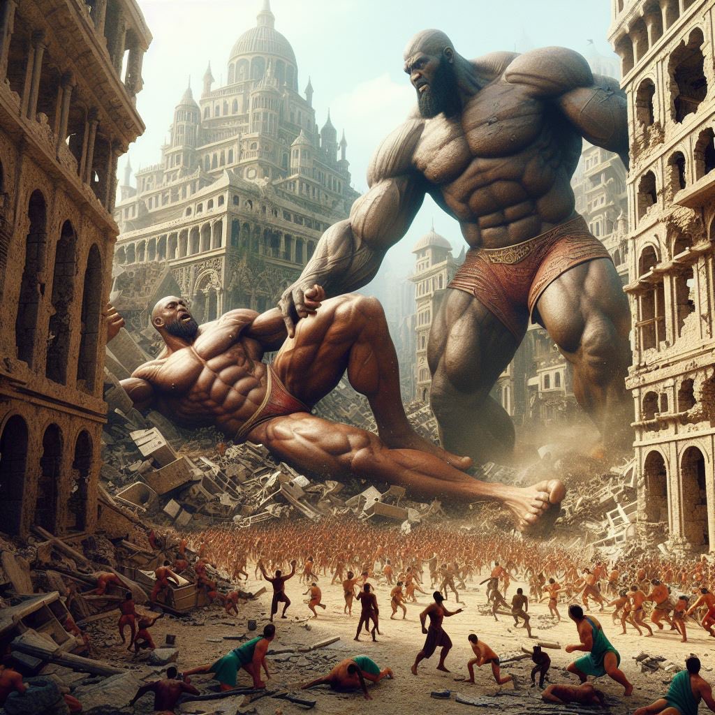 Sometimes Musclegods get carried away while wrestling. 

“WHOOPS, I THINK YOU JUST CRUSHED A WHOLE LOT OF HUMANS IN THAT BUILDING. WANNA GO FOR ROUND THREE?”

#muscleworship #gaymacrophilia #gaybodybuilder #SizeTwitter