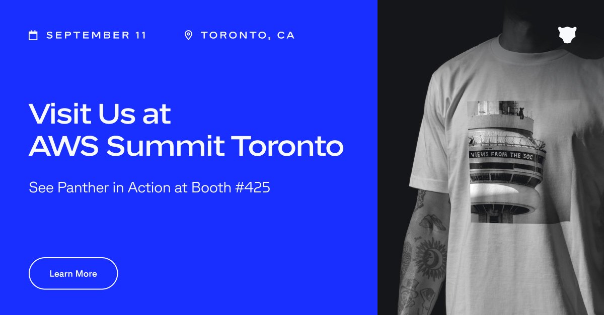 runpanther's tweet image. How’s the view from your SOC, Toronto?? 👀
Visit booth #425 to talk cloud SecOps at #AWSSummitToronto. We’re giving away the finest #Detectapalooza swag to a few lucky 🍀 folks who sign up for a chat with our sales team.
#DetectionAsCode #SecurityEngineering…