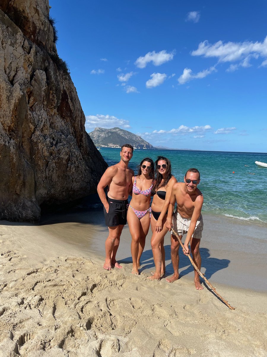 14BigLou92's tweet photo. It is 1 year &amp; 2.5 months since I was diagnosed with ALS. Today, with a little help from Emily, Daniel, Sarah and a mint walking stick, I hiked from Cala Fuili to Cala di Oddoana and Cala Luna. About 7.5 km of fairly difficult terrain. Not today ALS… not fucking today! 🖕 https://t.co/V8dp7jTcaG